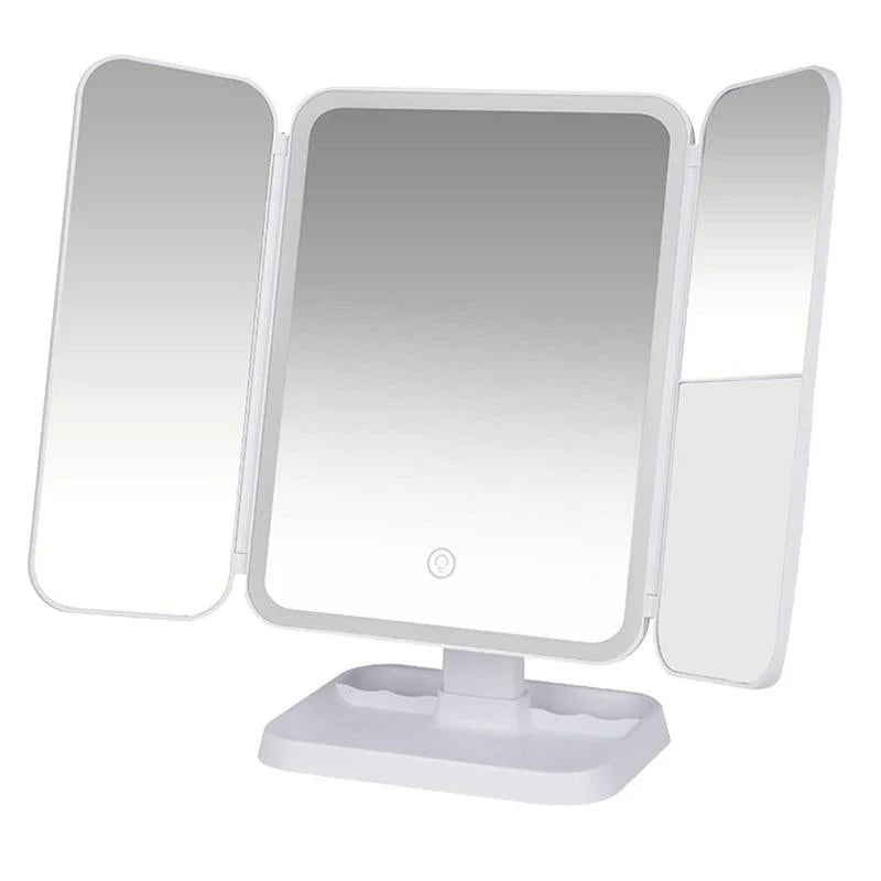 Tri-Fold LED Makeup Mirror  | GlowUpStudio™